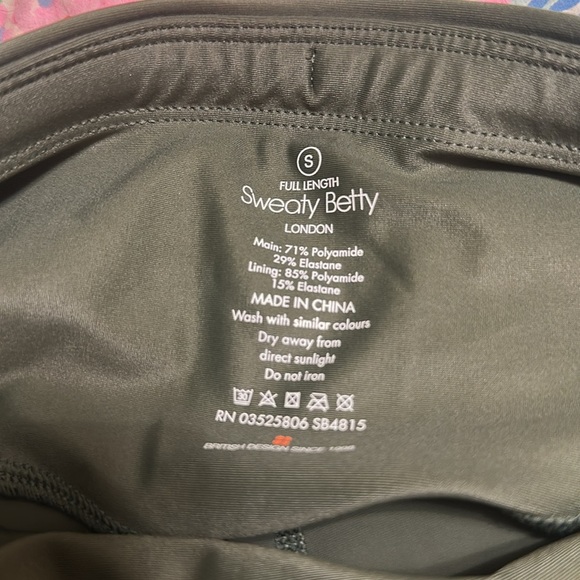 EUC Sweaty Betty Full Length Green Athletic Leggings Small - Picture 3 of 4